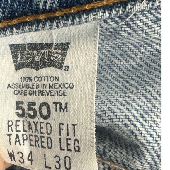 Levi's Vintage 550 Jeans Orange Tab Men's 34 x 30 Relaxed Fit Tapered Leg - Picture 4 of 9